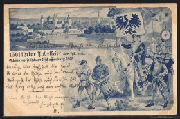 Lithographie Ganzsache Bayern PP7C26 /01: Aschaffenburg, 450 Jährige Jubelfeier Der Kgl. Priv. Schützengesellschaft   - Briefkaarten