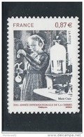 ANNEE INTERNATIONALE DE LA CHIMIE MARIE CURIE NEUF ADHESIF YT 524 - Unused Stamps