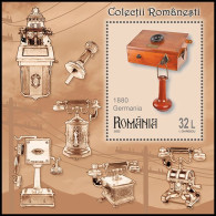 2022, Romania, Romanian Collections, Telephones, Souvenir Sheet, MNH(**), LPMP 2381a - Unused Stamps