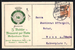AK Weissenthurm, Korrespondenzkarte Brauerei Zur Nette, J. Bubser  - Autres & Non Classés