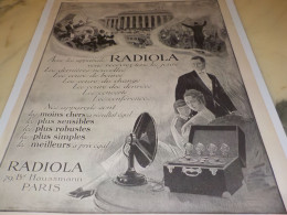 ANCIENNE PUBLICITE AVEC LES APPAREILS  RADIOLA  1923 - Werbung