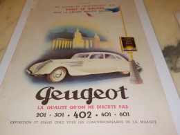 ANCIENNE PUBLICITE SUCCES SALON DE L AUTOMOBILE  VOITURE PEUGEOT 1935 - Werbung