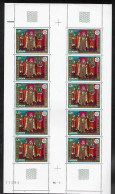 ANDORRE FRANCAIS N°244** En Feuille De 10 Timbres - Cote 100.00 € - Unused Stamps