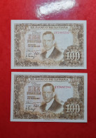 2x SEQUENTIAL NUMBER SPAIN BANKNOTE 100 PESETAS 1953 AUNC BILLETE ESPAÑA PAREJA CONS *COMPRAS MULTIPLES CONSULTAR* - 100 Peseten