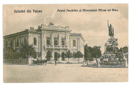 RO 86 - 642 TULCEA, Romania, Palatul Pescariilor, Statuia Lui Mircea Cel Batran - Old Postcard - Unused - Roemenië
