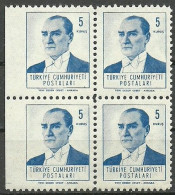 Turkey; 1961 Regular Stamp 5 K. ERROR "Imperf. Edge" - Neufs