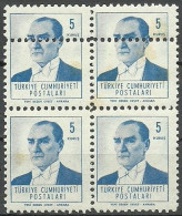 Turkey; 1961 Regular Stamp 5 K. ERROR "Double Perf." - Ungebraucht