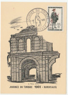 Carte  Journée Du Timbre, Bordeaux, 1961, Palais Galien - Brieven En Documenten