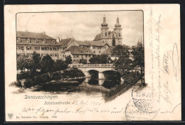 AK Donaueschingen, Flusspartie Mit Schützenbrücke  - Donaueschingen
