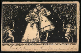 AK München, König Und Königin, Weihnachtskarte Vom Sprachenverein, 1904  - Autres & Non Classés