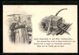 AK Ältere Dame Berichtet Von Ihrem Leid, Tabakprodukte, Kriegsnot  - Guerre 1914-18