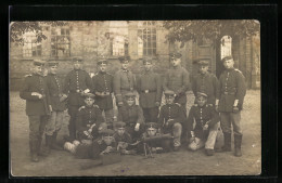 Foto-AK Soldatengruppe Mit MG 08 /15  - Guerre 1914-18