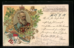 Präge-AK Prinzregent Luitpold Von Bayern Zum Anlass Seines 80. Geburtstages 1901  - Royal Families