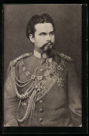 AK König Ludwig II. In Uniform Mit Orden  - Familles Royales