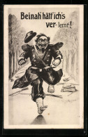 Künstler-AK Französischer Soldat Auf Der Flucht  - War 1914-18
