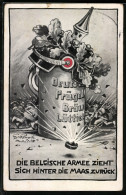 AK Pickelhaube Mit Eichenlaub Und Bierkrug, Weltkrieg 1914, Propaganda 1. Weltkrieg  - Guerre 1914-18