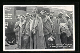 AK Königsbrück, Ankunft Russ. Kriegsgefangener Mit Dem Zug  - Guerre 1914-18