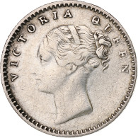 Inde Britannique, Victoria, 1/4 Rupee, 1840, Bombay, Argent, TB+, KM:453.1 - Colonie