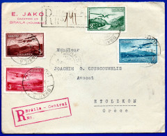 3247.VERY NICE REGISTERED COVER TO GREECE, REVENUES ON BACK. - Storia Postale