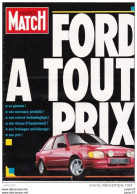 2 Suppléments De Paris Match Ford à Tout Prix 1986 & 2 Longueurs D'avance 1987, Escort, Scorpio,Fiesta, Sierra, RS 200 - Coches