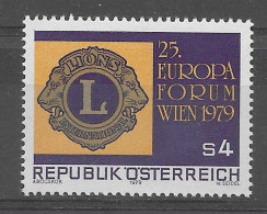 Austria 1979.  Lions Club Yv 1453  (**) - Neufs