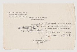Guerre D'Algérie 1962 Attestation De Vol DC3 Commandant De Bord Mangin - Pour Sergent Chef Trajet Alger Laghouat - Documents