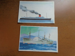 2 Prentjes (geen Postkaarten) De Deense Cargo Seelandia + De Franse Paketboot Pasteur - Autres & Non Classés