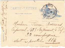 Carte-lettre En Franchise Militaire "Notre Glorieux 75", Cachet Postal Départ LA SEYNE SUR MER 3.8.15 - Guerra Del 1914-18