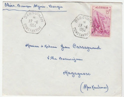 Lettre Avec Cachet Hexagonal Tireté " Darguinah, Constantine, 1954", Algérie - Covers & Documents