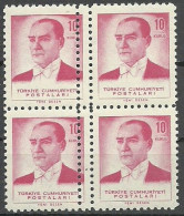 Turkey; 1961 Regular Stamp 10 K. ERROR "Double Perf." - Unused Stamps