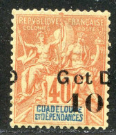 REF090 > GUADELOUPE < Yv N° 46a * Surcharge à Cheval -- Neuf Dos Visible - MH * > Cote 35 € - Ungebraucht
