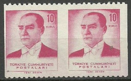 Turkey; 1961 Regular Stamp 10 K. ERROR "Partially Imperf." - Ungebraucht