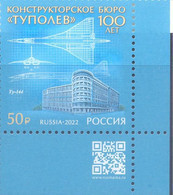 2022. Russia, Centenaty Of The Tupolev Design Bureau, 1v, Mint/** - Ongebruikt