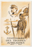 Carte AOF Centenaire Des Troupes Africaines, Sénégal/St Louis, 1957 - Lettres & Documents