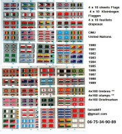 Flaggen Flags Drapeaux ONU Feuillets1980 à 1989  Nations Unies Bureau De New York Neufs ** - Ungebraucht