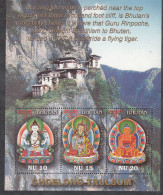 BHUTAN, 2001, Buddhist Art, Taksang Monastery,  MS,  MNH, (**) - Bhután