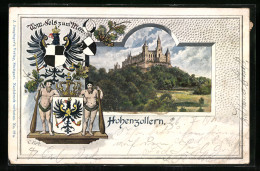 Lithographie Hohenzollern, Burg Im Wald Mit Wappen  - Autres & Non Classés