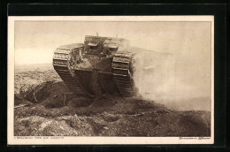 AK A Broadside From Our Land-Ship, Tank Auf Dem Schlachtfeld  - Guerre 1914-18