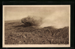 Pc A Tank Racing Into Battle, Britischer Mark I Panzer Im Gefecht  - Guerre 1914-18