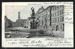 AK Augsburg, Partie Am Herkulesbrunnen  - Augsburg