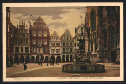 AK Münster I. W., Lambertsbrunnen Und Principalmarkt  - Muenster