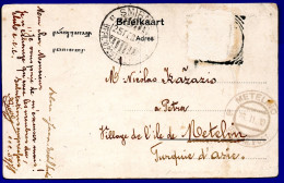 3249. 1910 POSTCARD TO GREECE,MYTILENE,/METELIN, MISSING STAMP, SCARCE DESTINATION - Indie Olandesi