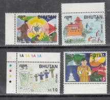 BHUTAN, 2001, International Year Of Volunteers, Set 4 V,  MNH, (**) - Bhoutan