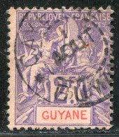 REF090 > GUYANE < Yv N° 48 Ø < Oblitéré Dos Visible - Used Ø -- Cote 22 € - Used Stamps