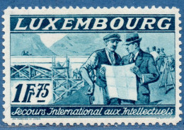 Luxemburg 1935 1 Fr 75 Engeneer Building Dam, International Aid Emigrated Scientists 1 Value MH - Other & Unclassified