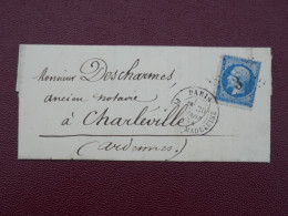 FRANCE   BELLE  LETTRE RR  1864 ETOILE DE PARIS N°3  A CHARLEVILLE +N°22++ AFF. INTERESSANT+DP5 - 1849-1876: Période Classique