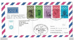 G 35 - Enveloppe Allemande Timbres JO München 1972 - Vol Olympique Vers Sapporo 1972 - Hiver 1972: Sapporo