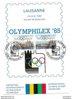 213 - 87 - Carte Avec Affranchissement Franco-Suisse - Oblit Spéciale Olymphilex 85 Lausanne - Otros & Sin Clasificación