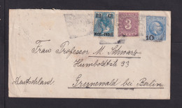 1901 - 10 Auf 20 C. Überdruck-Ganzsache Mit Zufrankatur Ab Soerabaja Nach Berlin - Indes Néerlandaises