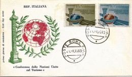 Fdc Filagrano: CONFERENZA SUL TURISMO (1963); No Viaggiata; Poste Roma EUR - FDC